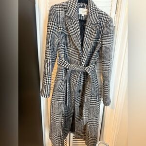 Cole Haan Black and white Patterned trench Coat